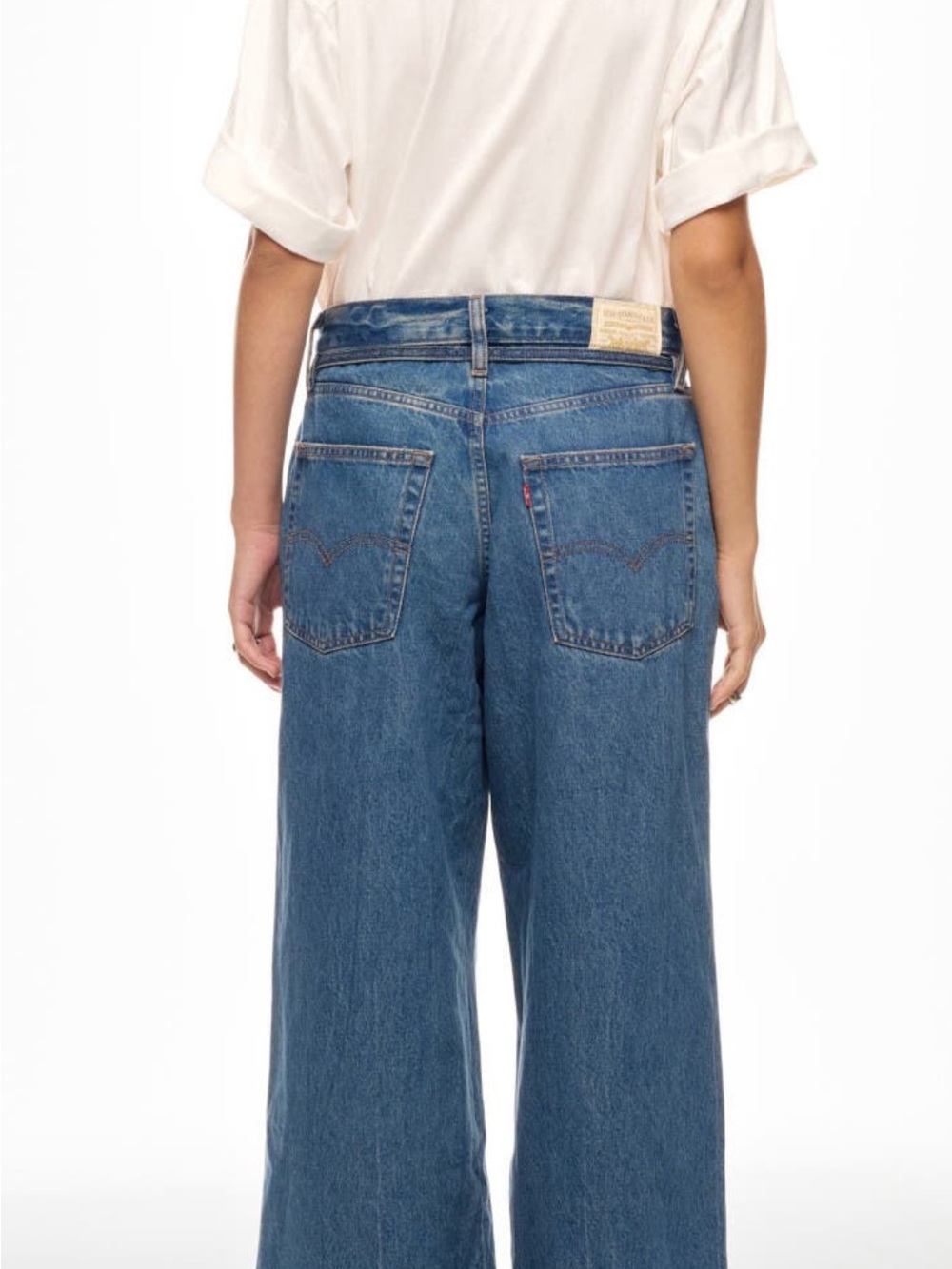 Levi's Blue High-Rise Wide Leg Jeans with Tie Waist - Picture 3 of 6